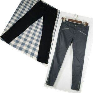 Joe's Women's Size 28 Black Skinny Jeans Slim Fit Moto Zipper Cuff Pants